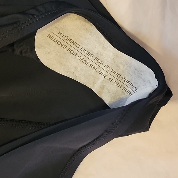 Blue and Black One-Piece Swimsuit XXL Cross Back Ruched Sides NWOT - Picture 3 of 7